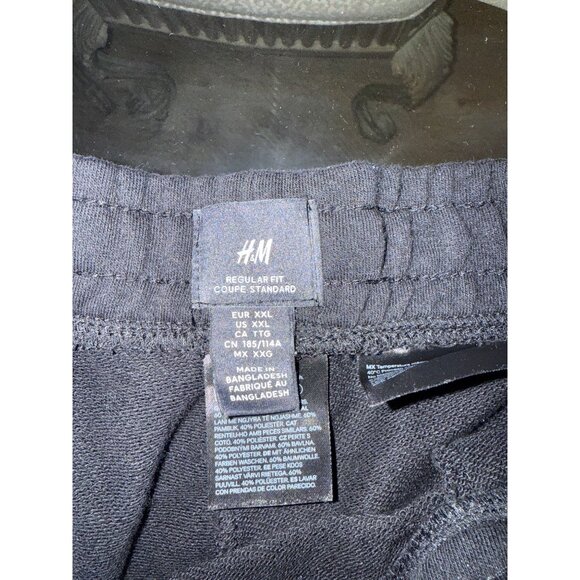 H&M Mens Regular Fit Black Shorts Size XXL Casual Cotton Blend - Picture 3 of 6
